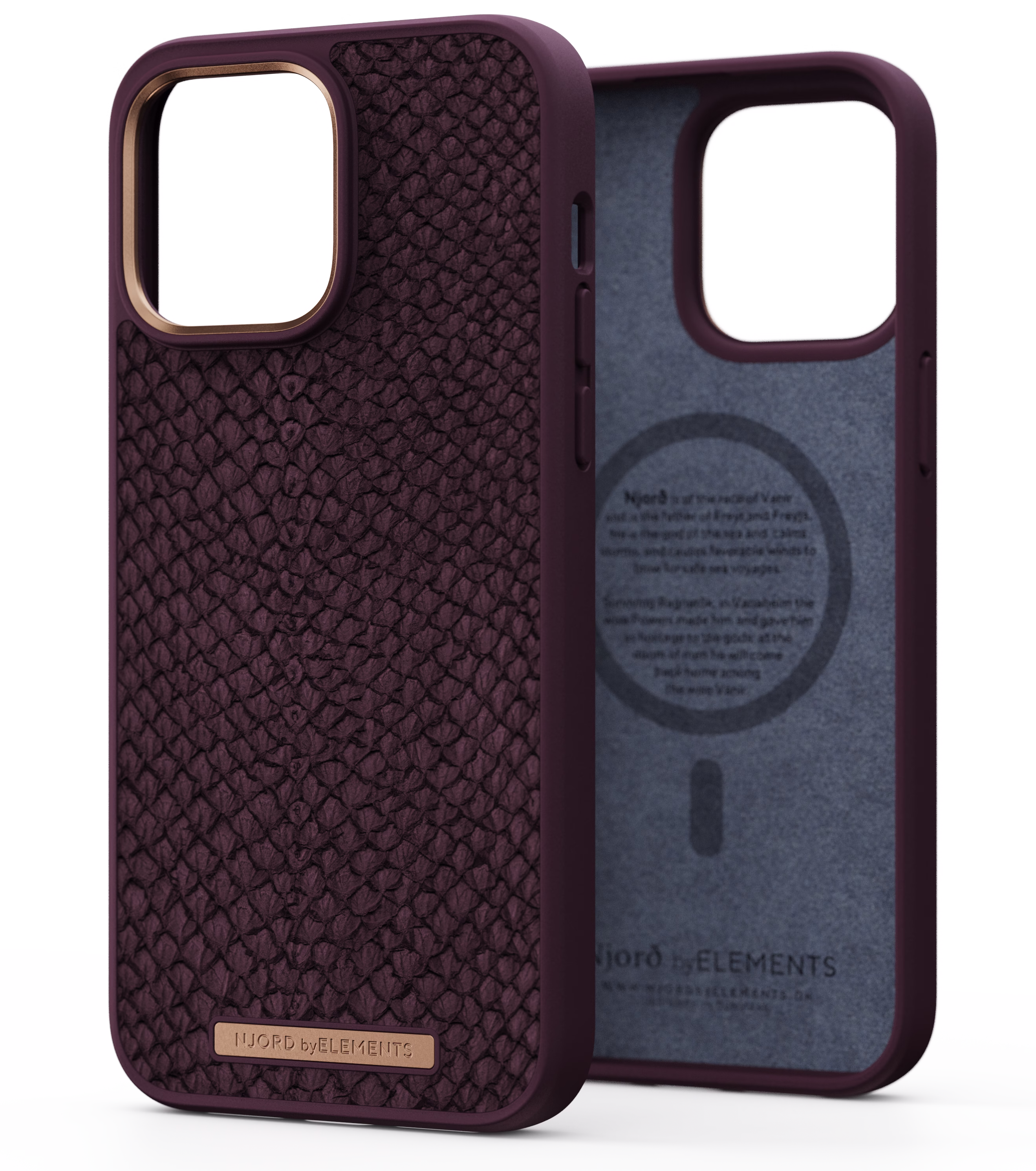 Чохол-накладка Njord Salmon Leather MagSafe Case Rust для iPhone 14 Pro