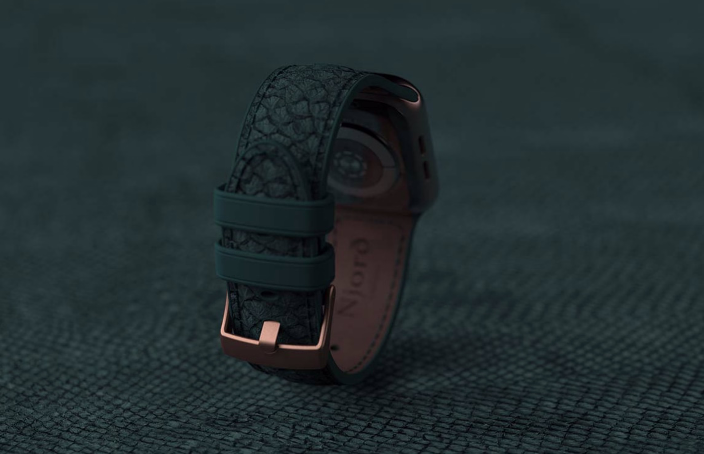 Ремінець для годинника Njord Salmon Leather Strap Dark Green for Apple Watch 45mm/44mm - 4