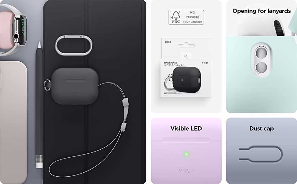 Чохол Elago Silicone Hang Case Pastel Green для Airpods Pro 2nd Gen (EAPP2SC-HANG-PGR) - 1 - 8